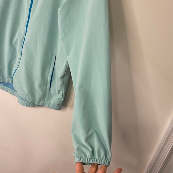 Mens Peter Millar Crown Sports Teal Full Zip Lightweight Golf Jacket Large - Picture 4 of 16